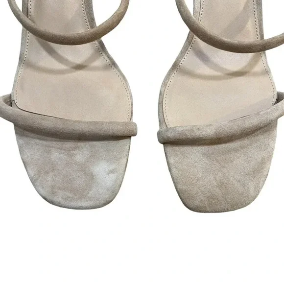 Steve Madden Isobell Honey Heeled Sandal Size 12 Tan Suede Minimal Neutral - Picture 5 of 11